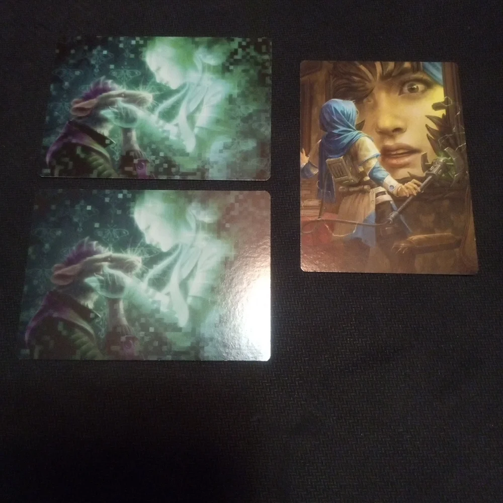 Lot Of 20 MTG Duskmourn Art Series Trading Cards With 2 Gold Stamped Signatures
